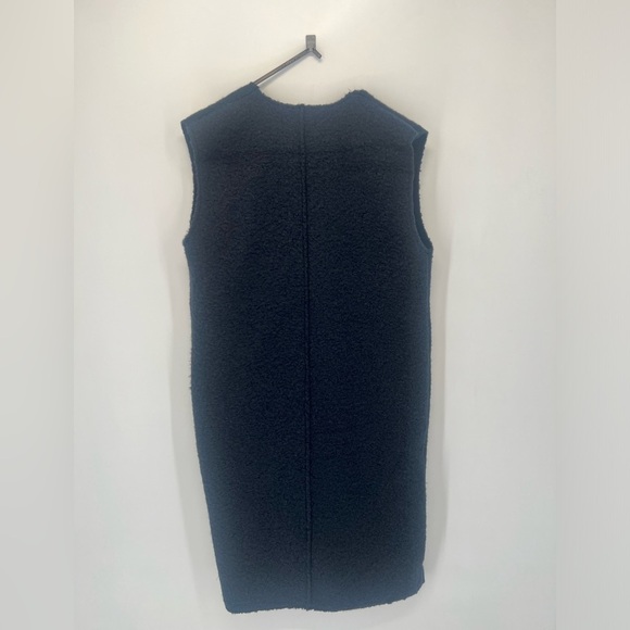 Zara Boucle Knit Textured Open Front Sleeveless Long Vest Minimalist Coat Jacket - Picture 7 of 7